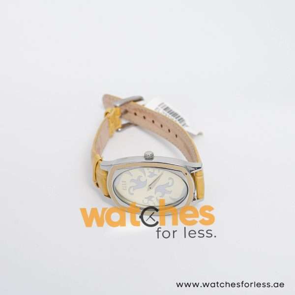 Elle Women’s Quartz Yellow Leather Strap Champagne Dial 28mm Watch EL20005S02C