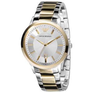 Emporio Armani Men’s Quartz Two Tone Stainless Steel Silver Dial 38mm Watch AR2450