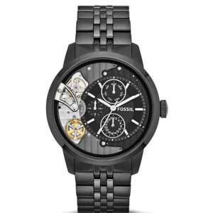 Fossil Men’s Mechanical Black Stainless Steel Black Dial 44mm Watch ME1136