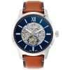 Fossil Men’s Automatic Brown Leather Strap Blue Dial 48mm Watch ME3154