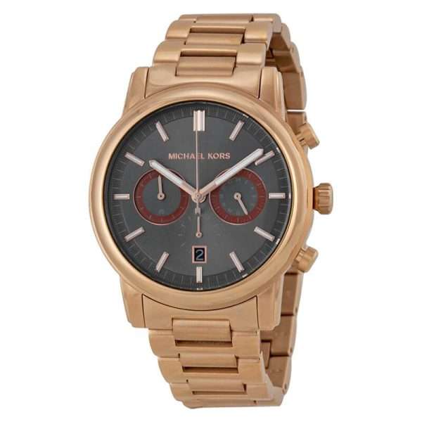 Michael Kors Men’s Quartz Rose Gold Stainless Steel Grey Dial 43mm Watch MK8370