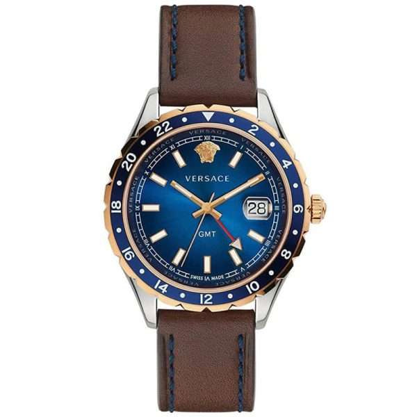 Versace Men’s Quartz Swiss Made Brown Leather Strap Blue Dial 42mm Watch V11080017 UAE DUBAI AJMAN SHARJAH ABU DHABI RAS AL KHAIMA UMM UL QUWAIN ALAIN FUJAIRAH
