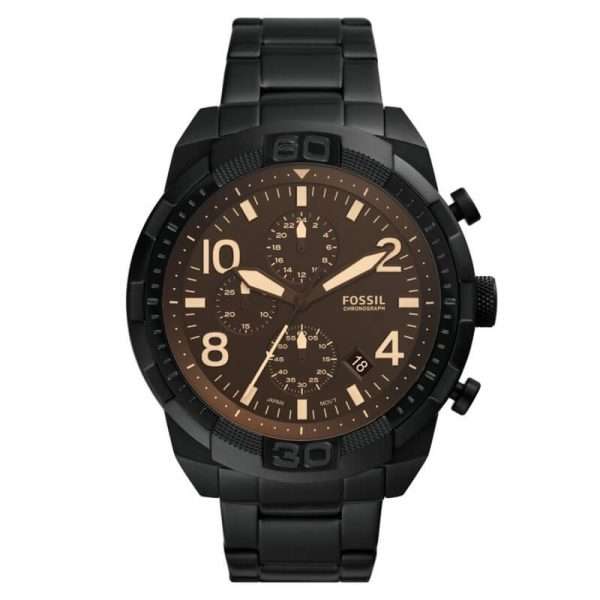 Fossil Men’s Quartz Black Stainless Steel Black Dial 50mm Watch FS5876