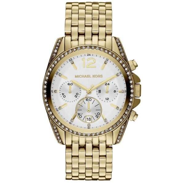 Michael Kors Women’s Quartz Gold Stainless Steel White Dial 39mm Watch MK5835