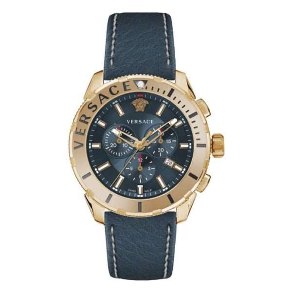 Versace Men’s Quartz Swiss Made Blue Leather Strap Blue Dial 48mm Watch VERG00418 UAE DUBAI AJMAN SHARJAH ABU DHABI RAS AL KHAIMA UMM UL QUWAIN ALAIN FUJAIRAH