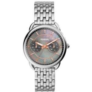 Fossil Women’s Quartz Silver Stainless Steel Black Mother of Pearl Dial 35mm Watch ES3911