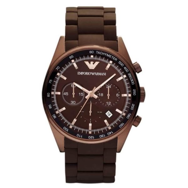 Emporio Armani Men’s Quartz Brown Stainless Steel Brown Dial 43mm Watch AR5982