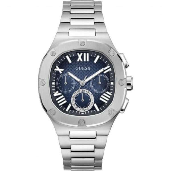 Guess Men’s Quartz Silver Stainless Steel Blue Dial 42mm Watch GW0572G1 UAE DUBAI AJMAN SHARJAH ABU DHABI RAS AL KHAIMA UMM UL QUWAIN ALAIN FUJAIRAH