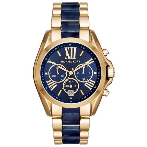 Michael Kors Men’s Quartz Two Tone Stainless Steel Blue Dial 43mm Watch MK6268