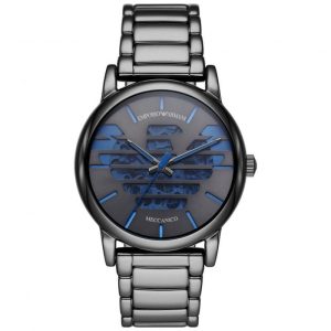 Emporio Armani Men’s Automatic Grey Stainless Steel Grey Dial 43mm Watch AR60029