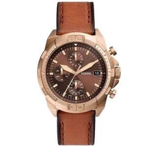 Fossil Men’s Quartz Brown Leather Strap Brown Dial 44mm Watch FS5857