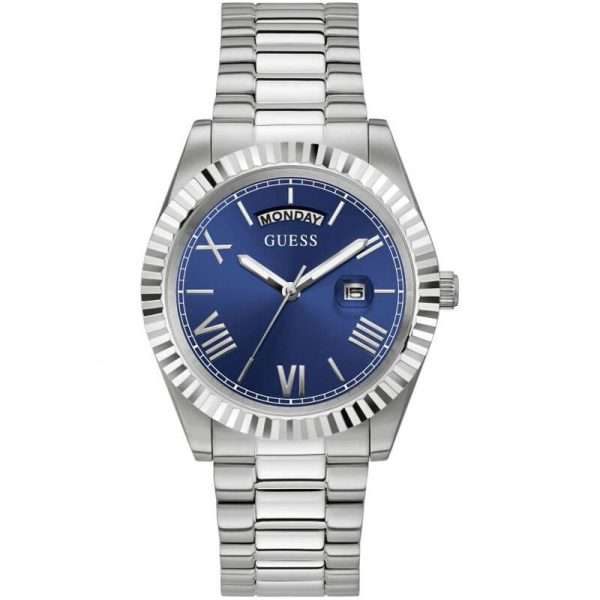 Guess Men’s Quartz Silver Stainless Steel Blue Dial 42mm Watch GW0265G7 UAE DUBAI AJMAN SHARJAH ABU DHABI RAS AL KHAIMA UMM UL QUWAIN ALAIN FUJAIRAH