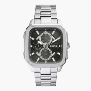 Fossil Men’s Quartz Silver Stainless Steel Black Dial 42mm Watch BQ2655