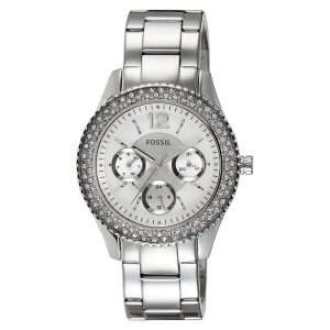 Fossil Women’s Quartz Silver Stainless Steel Silver Dial 38mm Watch ES3588
