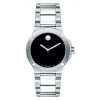 Movado Women’s Quartz Swiss Made Silver Stainless Steel Black Dial 35mm Watch 0606292