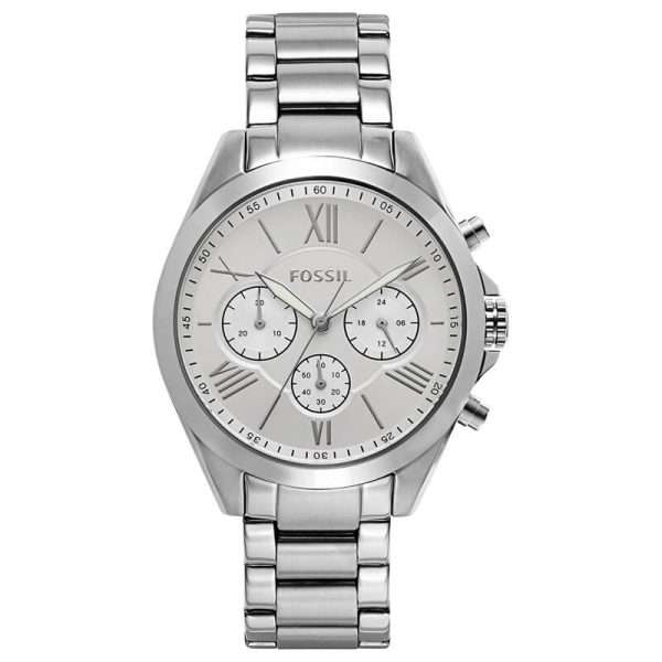 Fossil Women’s Quartz Silver Stainless Steel White Dial 40mm Watch BQ1744