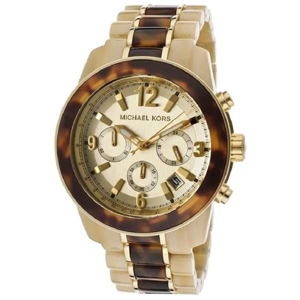 Michael Kors Women’s Quartz Two Tone Stainless Steel Champagne Dial 43mm Watch MK5764