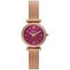 Fossil Women’s Quartz Rose Gold Stainless Steel Purple Dial 28mm Watch ES4646