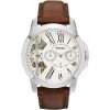 Fossil Men’s Mechanical Brown Leather Strap OffWhite Dial 44mm Watch ME1144