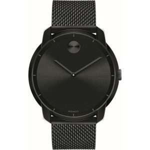 Movado Men’s Quartz Swiss Made Black Stainless Steel Black Dial 44mm Watch 3600261