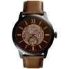 Fossil Men’s Automatic Brown Leather Strap Black Dial 48mm Watch ME3155
