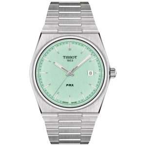 TISSOT PRX Men’s Swiss Made Quartz Silver Stainless Steel Light Green Dial 40mm Watch T137.410.11.091.01 UAE DUBAI AJMAN SHARJAH ABU DHABI RAS AL KHAIMA UMM UL QUWAIN ALAIN FUJAIRAH