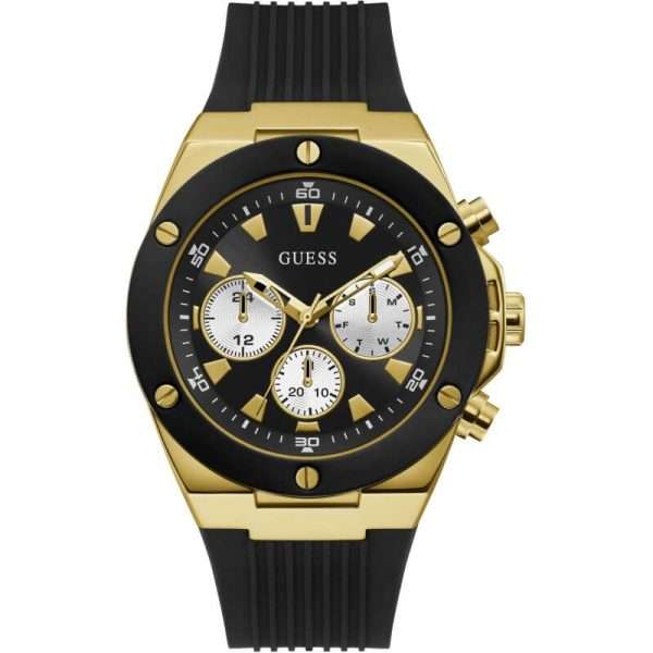 Guess Men’s Quartz Black Silicone Strap Black Dial 46mm Watch GW0057G1 UAE DUBAI AJMAN SHARJAH ABU DHABI RAS AL KHAIMA UMM UL QUWAIN ALAIN FUJAIRAH