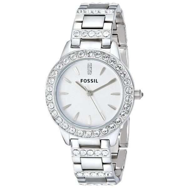 Fossil Women’s Quartz Silver Stainless Steel White Dial 34mm Watch ES2362