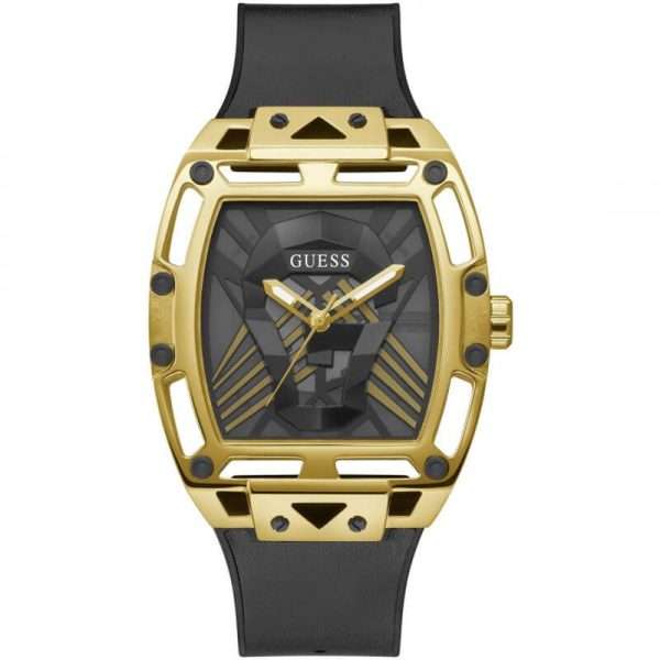 Guess Men’s Quartz Black Silicone & Leather Strap Black Dial 44mm Watch GW0500G1 UAE DUBAI AJMAN SHARJAH ABU DHABI RAS AL KHAIMA UMM UL QUWAIN ALAIN FUJAIRAH