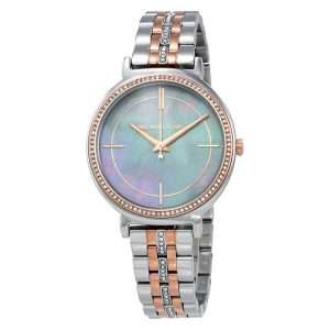 Michael Kors Women’s Quartz Two Tone Stainless Steel Mother of pearl Dial 33mm Watch MK3642