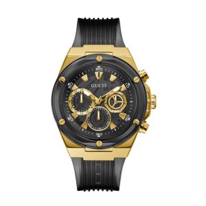 Guess Men’s Quartz Black Silicone Strap Black Dial 46mm Watch GW0425G1