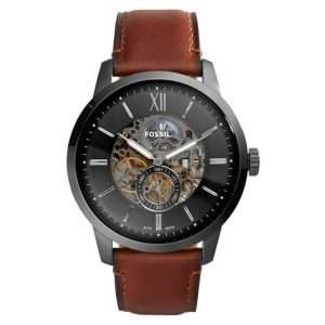 Fossil Men’s Automatic Brown Leather Strap Grey Dial 48mm Watch ME3181
