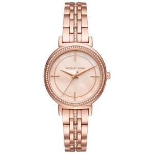 Michael Kors Women’s Quartz Rose Gold Stainless Steel Rose Gold Mother of Pearl Dial 33mm Watch MK3643