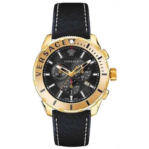 Versace Men’s Quartz Swiss Made Black Leather Strap Black Dial 48mm Watch VERG00318 UAE DUBAI AJMAN SHARJAH ABU DHABI RAS AL KHAIMA UMM UL QUWAIN ALAIN FUJAIRAH