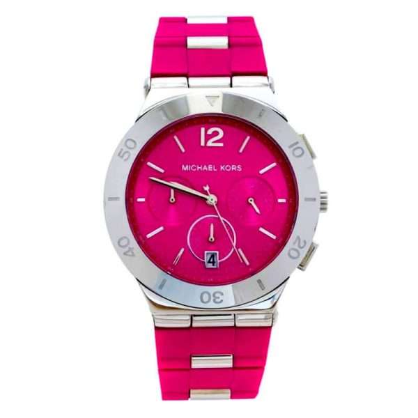 Michael Kors Women’s Quartz Pink Silicone & Stainless Steel Pink Dial 40mm Watch MK6170 UAE DUBAI AJMAN SHARJAH ABU DHABI RAS AL KHAIMA UMM UL QUWAIN ALAIN FUJAIRAH