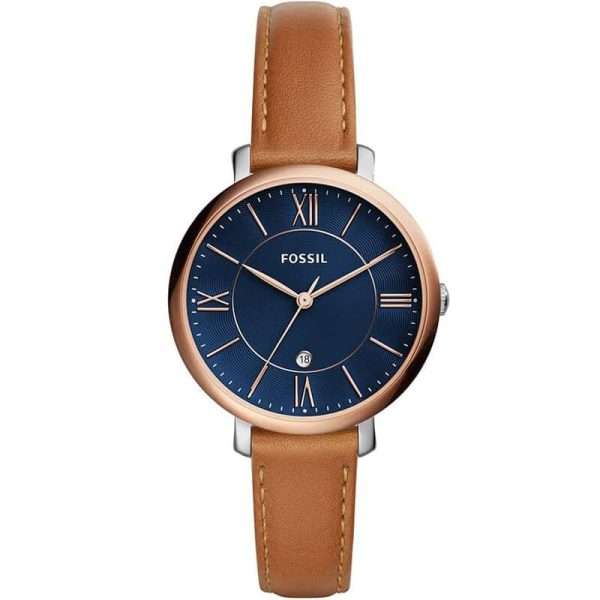 Fossil Women’s Quartz Brown Leather Strap Blue Dial 36mm Watch ES4274