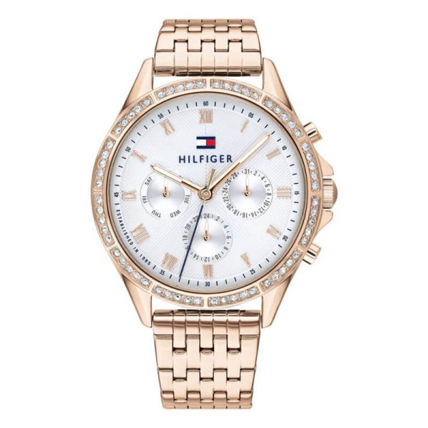 Tommy Hilfiger Women’s Quartz Rose Gold Stainless Steel Silver Dial 38mm Watch 1782143 UAE DUBAI AJMAN SHARJAH ABU DHABI RAS AL KHAIMA UMM UL QUWAIN ALAIN FUJAIRAH