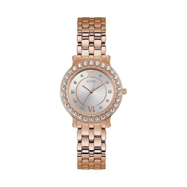 Guess Women’s Quartz Rose Gold Stainless Steel Silver Dial 34mm Watch W1062L3