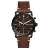 Fossil Men’s Quartz Brown Leather Strap Black Dial 42mm Watch FS5403