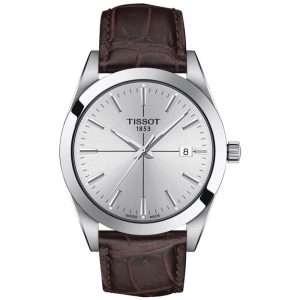 TISSOT Men’s Swiss Made Quartz Brown Leather Strap Silver Dial 40mm Watch T127.410.16.031.01 UAE DUBAI AJMAN SHARJAH ABU DHABI RAS AL KHAIMA UMM UL QUWAIN ALAIN FUJAIRAH