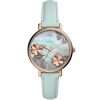 Fossil Women’s Quartz Sky Blue Leather Strap Sky Blue Mother OF Pearl Dial 36mm Watch ES4813