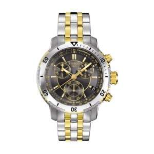 TISSOT Men’s Quartz Swiss Made Two Tone Stainless Steel Black Dial 42mm Watch T067.417.22.051.00