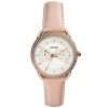 Fossil Women’s Quartz Pink Leather Strap White Dial 35mm Watch ES4393