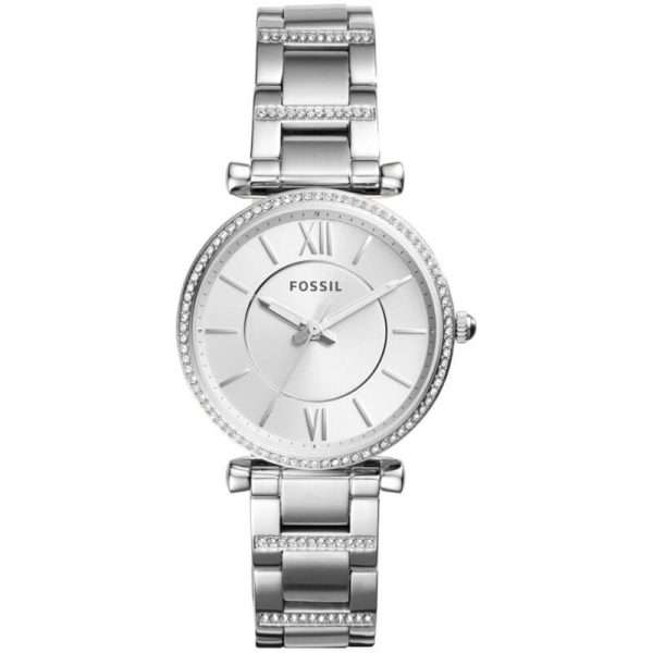 Fossil Women’s Quartz Silver Stainless Steel Silver Dial 35mm Watch ES4341