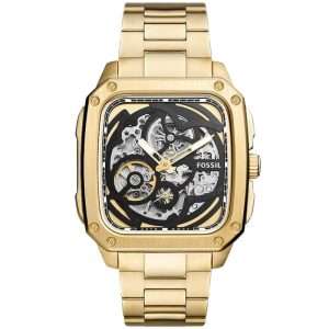 Fossil Men’s Automatic Gold Stainless Steel Black Dial 42mm Watch BQ2573