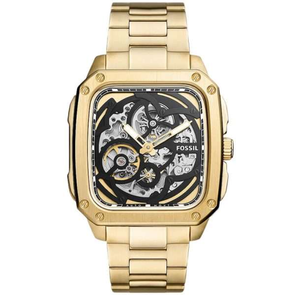 Fossil Men’s Automatic Gold Stainless Steel Black Dial 42mm Watch BQ2573