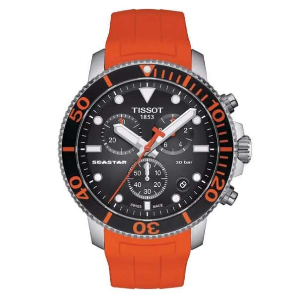 TISSOT Men’s Quartz Swiss Made Orange Silicone Strap Black Dial 45mm Watch T120.417.17.051.01 UAE DUBAI AJMAN SHARJAH ABU DHABI RAS AL KHAIMA UMM UL QUWAIN ALAIN FUJAIRAH