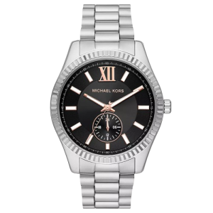 Michael Kors Men’s Quartz Silver Stainless Steel Black Dial 45mm Watch Mk8946