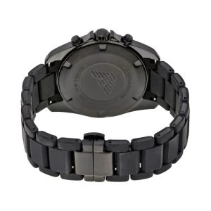 Emporio Armani Men’s Quartz Black Stainless Steel & Silicone Blue Dial 44mm Watch AR6121