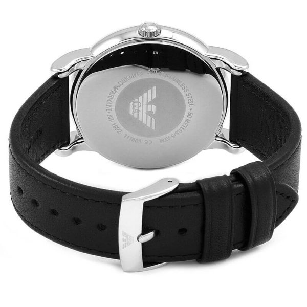 Emporio Armani Men’s Quartz Black Leather Strap Black Dial 41mm Watch AR1692